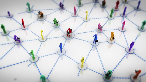 Social Network. 2 videos in 1 file. Animation representing the network concept.