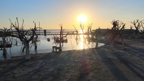 Sad sight of remains of once bustling resort town after heavy flooding; Epecuen