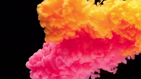 Super Slowmotion Shot of Color Inks in Water. Shot with High Speed Camera at .