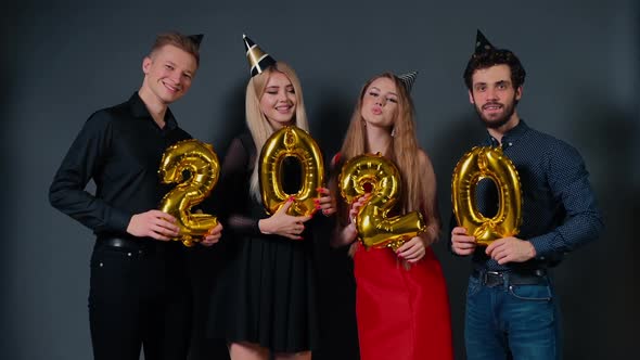Group of Beautiful People Are Celebrating 2020 New Year
