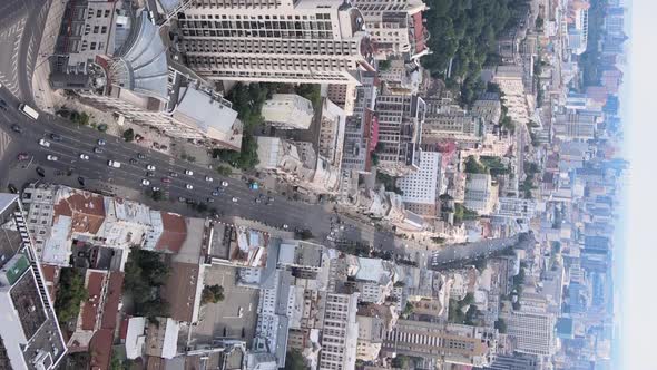 Vertical Video  Kyiv Ukraine Aerial View of the City