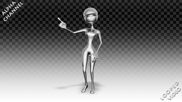 3D Silver Woman - Cartoon Pop Dance