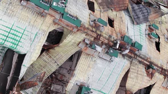 Vertical Video of a Wartorn Apartment Building in Ukraine