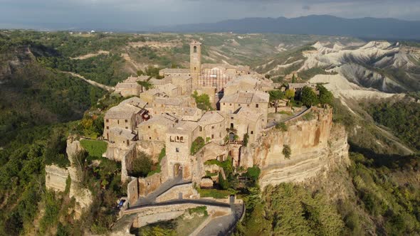 Civita di Bagnoregio Medieval Architecture in Lazio, Italy Aerial View