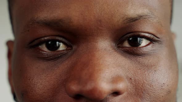 Eyes of Different Races Representatives Looking Into Camera