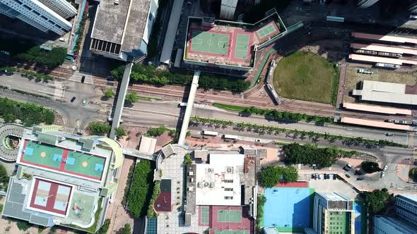 Top view of residential area