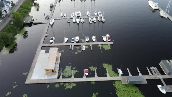 Yacht marina with boats