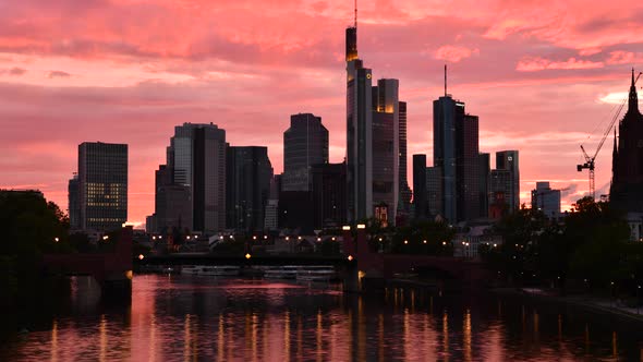 Sunset Sky Over Frankfurt