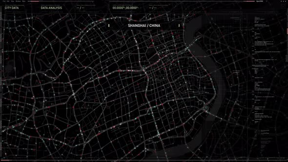 Futuristic police surveillance technology is tracking the position of the target alt