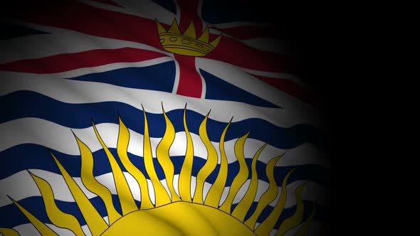 British Columbia Flag Blowing in Wind