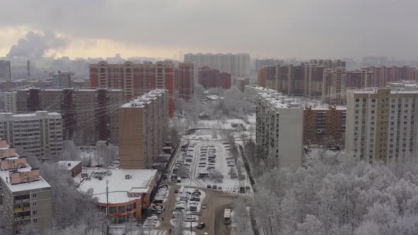 A Winter Cityscape After a Snowfall