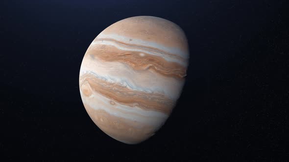 Abstract planet Jupiter rotating in outer Space