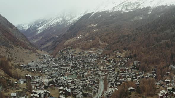 Top view of old town in Switzerland