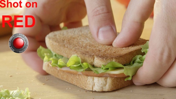 Ham And Cheese Sandwich With Lettuce And Toast Bread