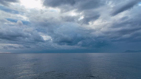 Cloudy Blue Sunset at Sea Turkey Alanya 4 K