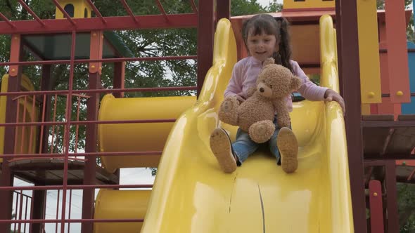 Happy child at the playground. 