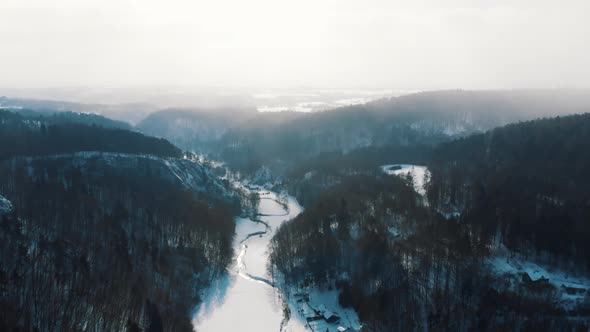 Aerial View of Ojcowski Park Narodowy  National Park in Krakow Poland