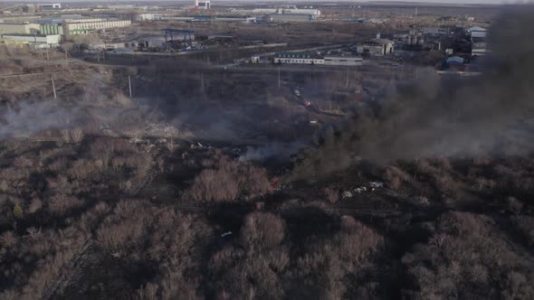 Fire Near The Industrial Zone