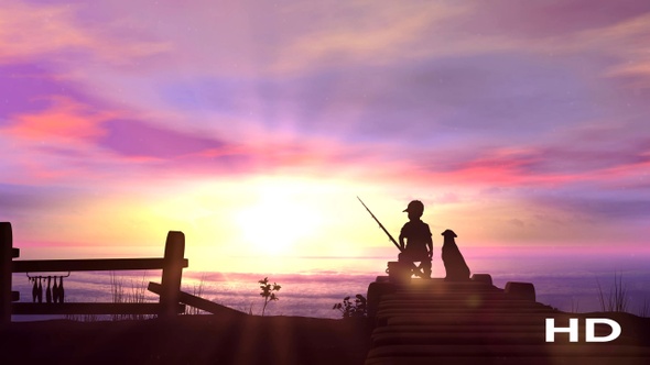 A Boy And A Dog On Sea Fishing HD alt