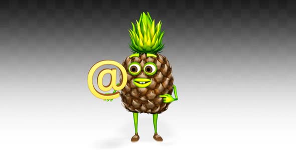 Pineapple Character Shows Email