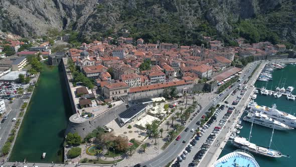 Aerial View of Old Town Kotor, Montenegro