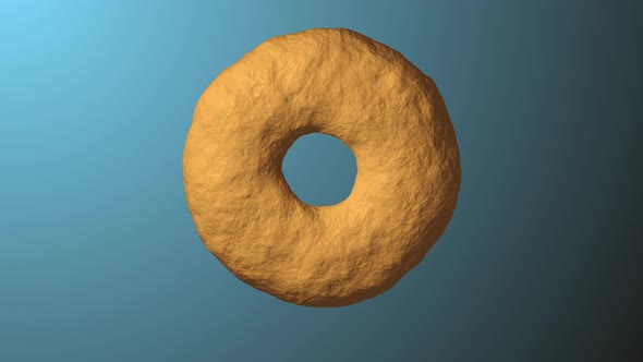 Donut Rotating 360 Degrees on Blue Background