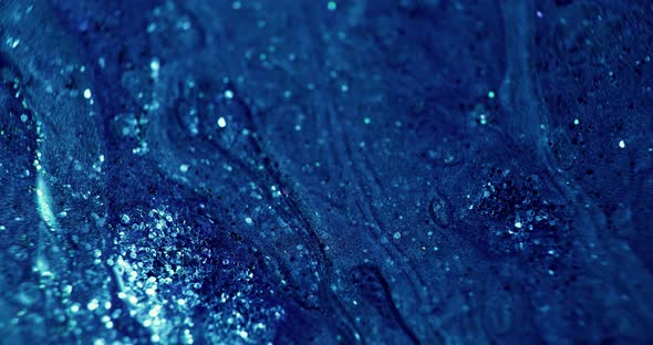 Glitter Fluid Wet Ink Texture Blue Paint