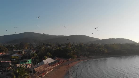 Beautiful sunset on the beach of "Aticama" in Nayarit Mexico, Paraiso del Pacifico