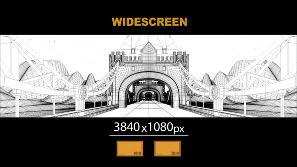 Widescreen Wireframe Bridge 05