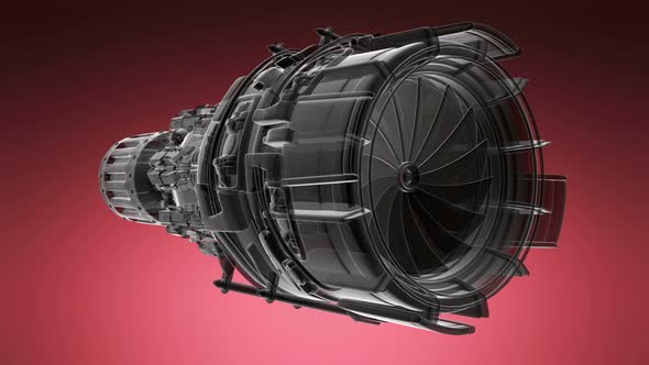 Rotate Jet Engine Turbine