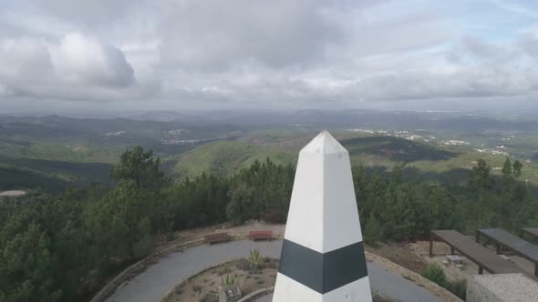 Aerial shot with Drone of Geographical center Picoto Melrica in Vila de Rei