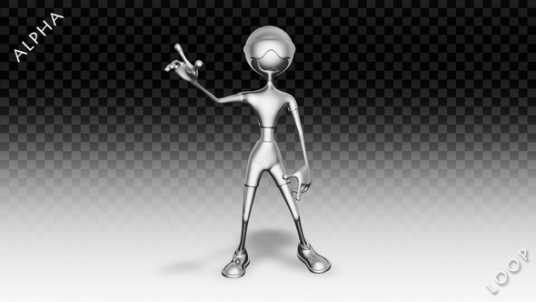 3D Silver Man - Cartoon Disco Dance