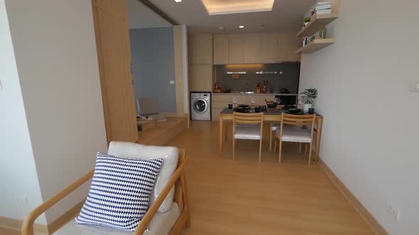 Modern Japanese Open Plan Living Area Decoration Walkthrough
