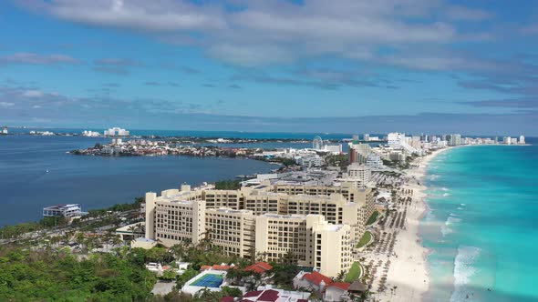 Aerial Panoramic View in Cancun, Mexico