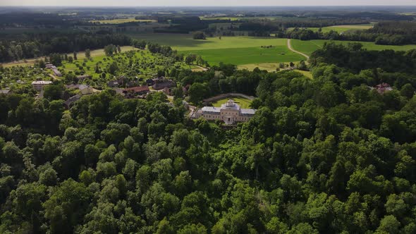 Summer in Latvia Beautiful Landscape View of Rehabilitation Center in Sigulda