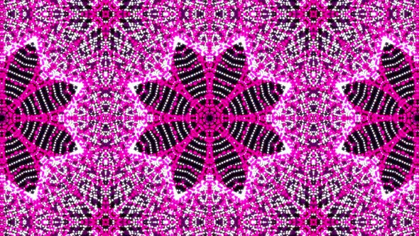 Abstract Motion Background psychedelic kaleidoscope patterns, Pink Color mandala animation pattern,