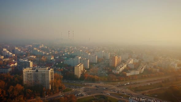 Misty Sunrise in Foggy Town