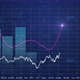 The site tracks stock prices, statistics, data. Control panel interface. Electronic chart with stock - VideoHive Item for Sale