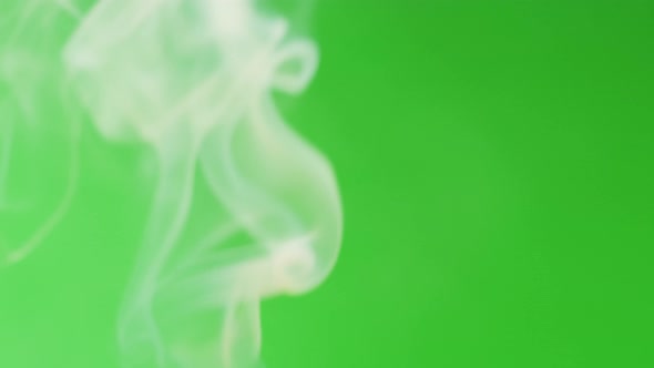 Smoke Jet on Green Chroma Key Background