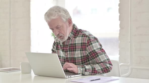 Attractive Casual Old Man Standing Up and Going Away