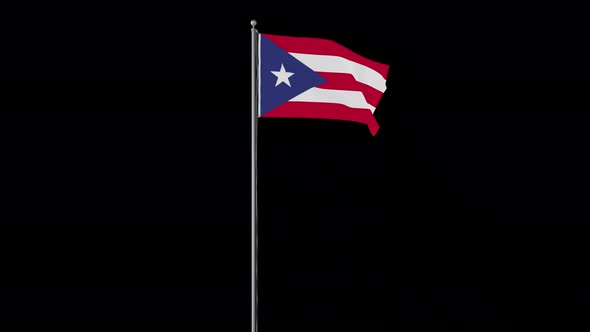 Puerto Rico Flag Pole Loops With Alpha