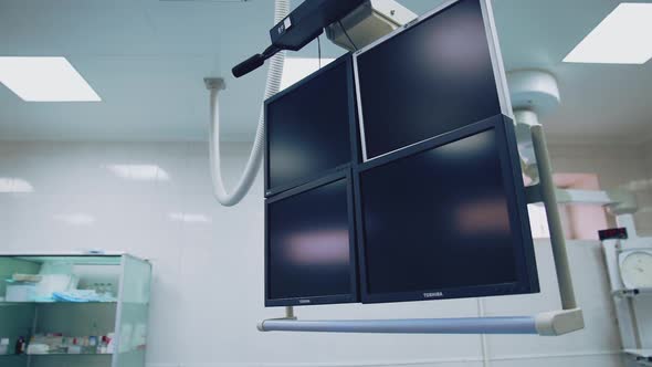 Interior of operating room in modern clinic