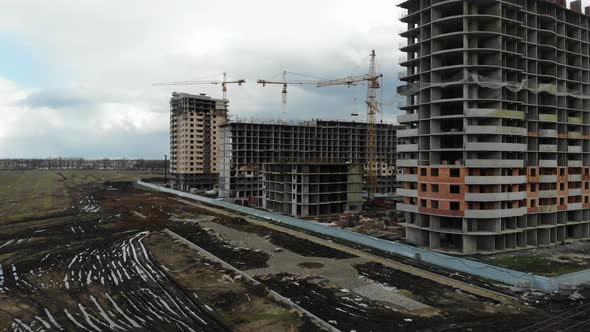 Construction of apartment buildings.