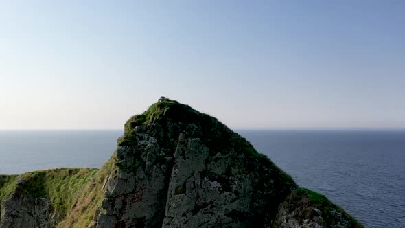 Flying Around the Top of Tormore Island By Port Between Ardara and Glencolumbkille in County Donegal