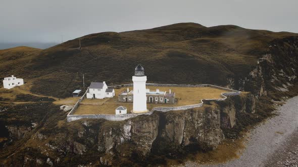 Aerial Autumn Landscape View Lighthouse Island Davaar Scotland