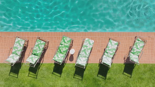 Idilic Summer Pool Party Background Copy Space Green Transparent Pool Water