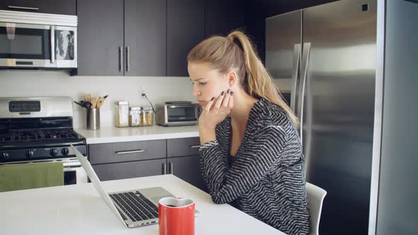 Attractive woman receiving money from for working over the internet