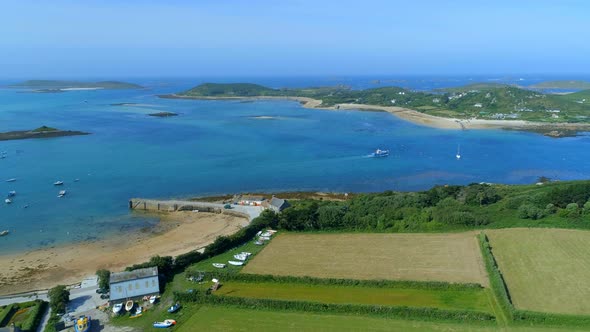 Old Grimsby Port Aerial Overview on the Scilly Isles