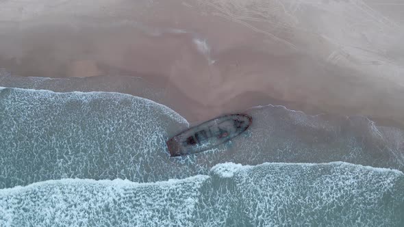 Shipwreck in the Beach From Above