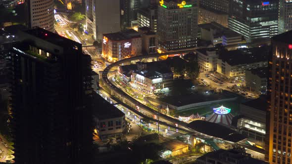 Kuala Lumpur Night Timelapse Road Traffic Cityscape, Malaysia alt
